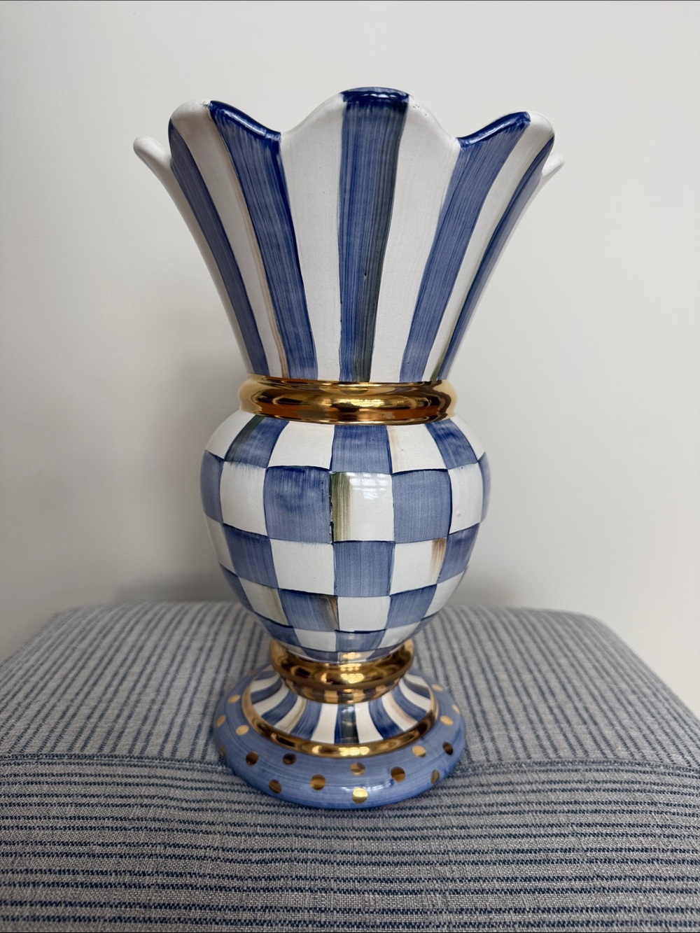 MacKenzie-Childs Royal Check Great Vase- NWT